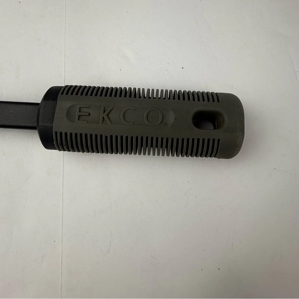 Vintage EKCO Slotted Spoon Black Nylon with Gray Rubber Anti-Fatigue Handle